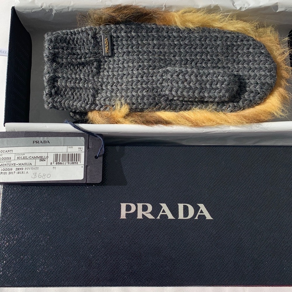 Prada Real Fur Mittens